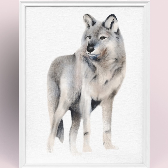 Other - Wall Art Watercolor Wolf Poster Print Unframed